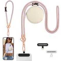 Carteira com alça tiracolo Dadanism para celular em ouro rosa