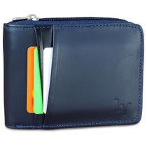 Carteira Com Zíper Masculina Couro Antifurto Bloqueio Rfid