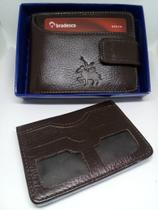 Carteira Couro Legítimo 2 Em 1 -use Junto Ou Separado 8725m