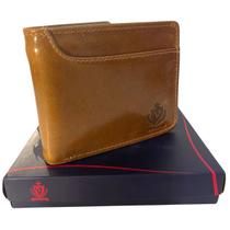 Carteira Couro Legítimo Luxo Masculino Premium Caramelo