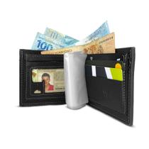 carteira couro masculina porta cartão dinheiro cnh documento