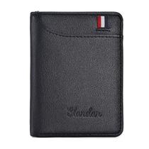 Carteira couro pequena porta documentos cartão elegante