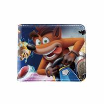 Carteira Crash Bandicoot Anime Characters Slim Bifold PU em couro PU Carteira Crash Bandicoot Anime Characters Slim Bifold PU em couro PU
