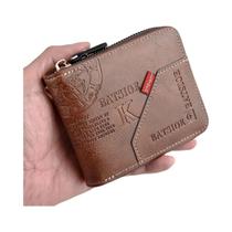 Carteira Curta Masculina Em Couro PU Retro, Estilo Moderno Com Clipe Para Moedas E Cartões