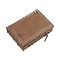 Carteira Curta Masculina Vintage Em Couro PU Com Zíper, Porta Moedas E Grande Capacidade Para Carteira Curta Masculina Vintage Em Couro PU Com Zíper, Porta Moedas E Grande Capacidade Para