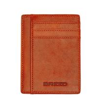 Carteira de bolso frontal BREED Chase de couro genuíno laranja
