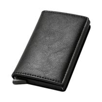 Carteira De Carbono Luxuosa Slim Para Homens Com Bloqueio RFID, Porta-Cartões Minimalista, Carteira