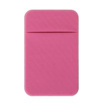 Carteira de cartão de crédito do celular Porta-caixa Bolso Stick-On Ferramenta elástica adesiva - Rosa