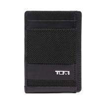 Carteira de cartão de crédito TUMI Alpha Money Clip Card Case preta