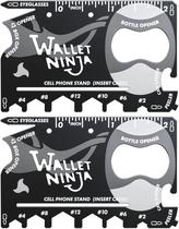 Carteira de cartão multiferramenta Ninja 18 em 1 tamanho de cartão de crédito preta Carteira de cartão multiferramenta Ninja 18 em 1 tamanho de cartão de crédito preta