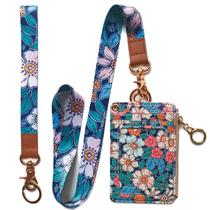 Carteira de cordão bolimoss Cartoon Floral para mulheres