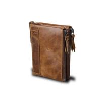 Carteira de couro com bloqueio RFID para homens Cartera Short Purse Carteira de couro com bloqueio RFID para homens Cartera Short Purse