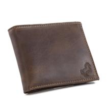 Carteira de Couro com Compartimentos para CNH, Moedas e Notas