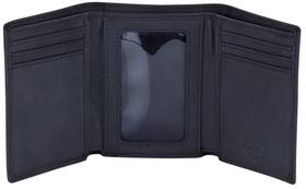 Carteira de couro com três dobras com bloqueio RFID Stealth Mode para homens Carteira de couro com três dobras com bloqueio RFID Stealth Mode para homens