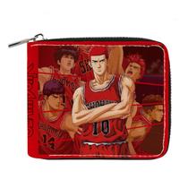 Carteira de couro dobrável Slam Dunk Anime 10x12x2.5cm para crianças