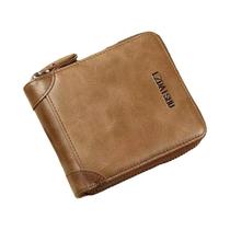 Carteira De Couro Masculina Com Proteção RFID, Porta-cartões De Visita, Bolsa Com Zíper, Luxo