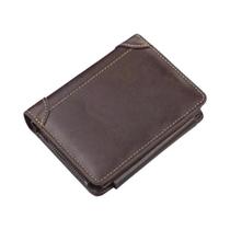 Carteira De Couro Masculina Com Zíper E Fecho Para Moedas, Bolsa Curta Multi-camadas Para Carteira De Couro Masculina Com Zíper E Fecho Para Moedas, Bolsa Curta Multi-camadas Para