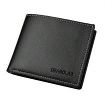 Carteira De Couro Masculina Porta Dinheiro - Preto