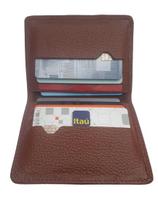 Carteira de couro pequena slin mini porta cartão cartões CNH moda pratica