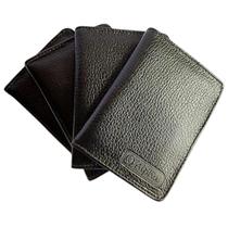 Carteira de couro porta cartão pequeno preto ziper pratico