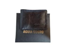 Carteira De Couro Preta Masculina Águia couro