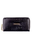 Carteira de couro preto Bonny Feminino Preto Croco Carteira de couro preto Bonny Feminino Preto Croco