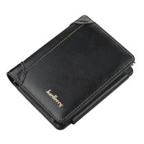 Carteira De Couro Pu Bolso Zíper Cartões Moedas Masculina