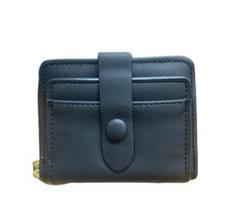 Carteira de Couro PU Pequena Feminina Porta Cartões Com Fecho Zíper - Modelo S641