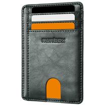 Carteira de couro RUNBOX Slim com bloqueio de RFID 11,5x8x1,1 cm