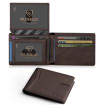 Carteira de couro RUNBOX Slim com bloqueio de RFID 11x8x2 cm Carteira de couro RUNBOX Slim com bloqueio de RFID 11x8x2 cm
