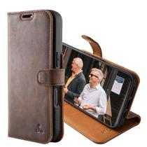 Carteira de Couro Snakehive para iPhone 16 Pro - Capa com Suporte e Porta-Cartões (Marrom)