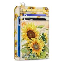 Carteira de Couro Yonlevres com Bloqueio RFID - Design Girassol