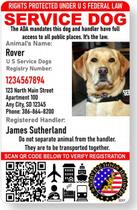 Carteira de Identificação para Cão de Serviço Just 4 Paws com QR Code e Porta-Crachá Carteira de Identificação para Cão de Serviço Just 4 Paws com QR Code e Porta-Crachá