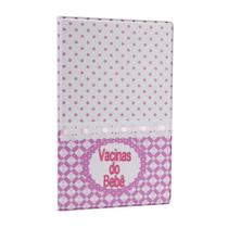 Carteira de Vacinas do Bebê Rosa Bordado Feminino 24x15,5cm - Tudoprafoto