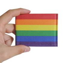 Carteira Divertida Slim de Bolso Masculino e Feminina Estampa Arco Iris LGBT
