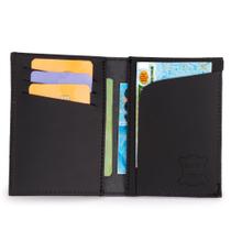 Carteira Em Couro Masculina Slim Pequena Porta Cnh Cartão E Notas