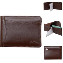 Carteira Em Couro Premium Marrom Artlux Com Esconderijo