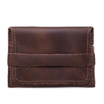 Carteira Envelope Masculina Couro Rustico de Mão Pequena Resistente Com Costura Manual Reforçada