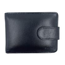 Carteira Euro Couro Masculina Preta com Fecho