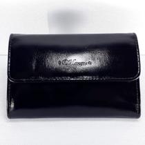 Carteira fem dh couros ripado preto