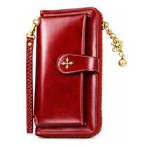 Carteira feminina ameimi pu multifuncional porta cartões vermelho Carteira feminina ameimi pu multifuncional porta cartões vermelho