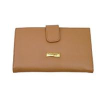 Carteira Feminina Café Em Couro