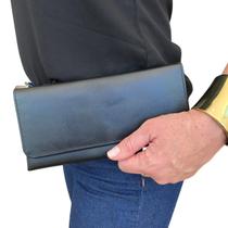 Carteira feminina couro legítimo retangular de mão linda moderna luxo