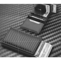 Carteira Feminina De Couro Mini Cor Simples Com Múltiplos Espaços PU Cor:Preto Masculina