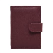 Carteira Feminina Em Couro Fechamento Botão de Pressão Porta Cartão Cédulas Cabe CNH RG Clássica