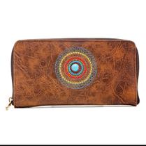 Carteira Feminina Grande Bordada Mandala Bolsa ou Mão