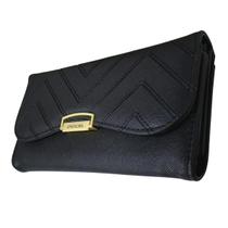 Carteira Feminina Grande Preta Costura Fina Luxo Exclusiva Carteira Feminina Grande Preta Costura Fina Luxo Exclusiva