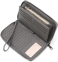 Carteira feminina HUOGUO com bloqueio de RFID em couro com zíper em volta da carteira de grande capacidade, bolsa longa para cartão de crédito Carteira feminina HUOGUO com bloqueio de RFID em couro com zíper em volta da carteira de grande capacidade, bolsa longa para cartão de crédito