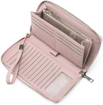 Carteira feminina HUOGUO com bloqueio de RFID em couro com zíper em volta da carteira de grande capacidade, bolsa longa para cartão de crédito Carteira feminina HUOGUO com bloqueio de RFID em couro com zíper em volta da carteira de grande capacidade, bolsa longa para cartão de crédito