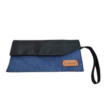Carteira Feminina Necessaire Jeans Nylon Cluth envelope Alça Mão Porta celular óculos cartão dinheiro maquiagem moda